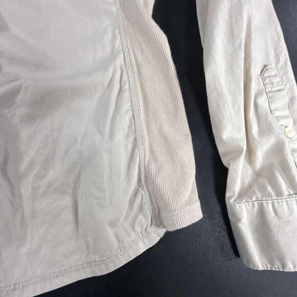 Converse One Star 100% Cotton Beige Button Down Shirt Women's Medium Y2K - Picture 4 of 11